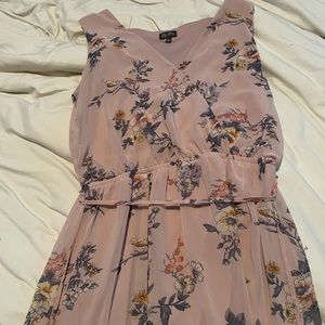 Long pink flower dress